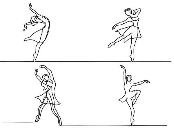 Set ballet danseuse ballerine — Image vectorielle