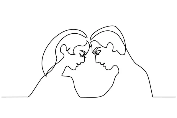 Siluetas de hombre y mujer enamorados — Vector de stock