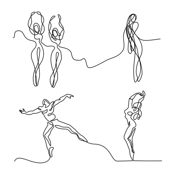 Set balet penari balerina - Stok Vektor