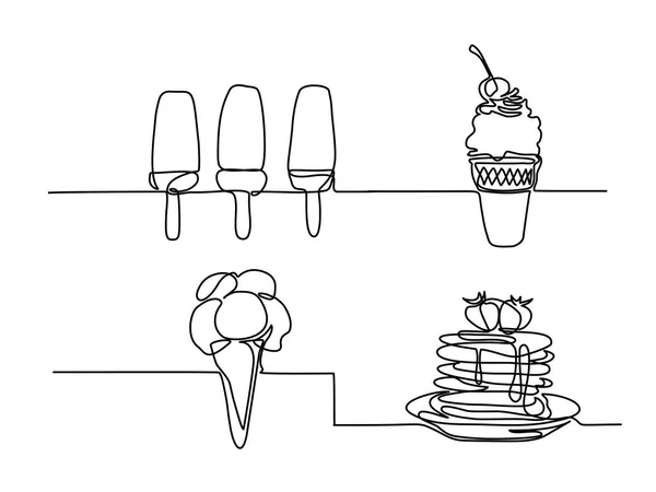 在华夫饼杯里放上樱桃冰淇淋. — 图库矢量图片