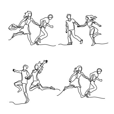 Küme sürekli mutlu çalışan çift