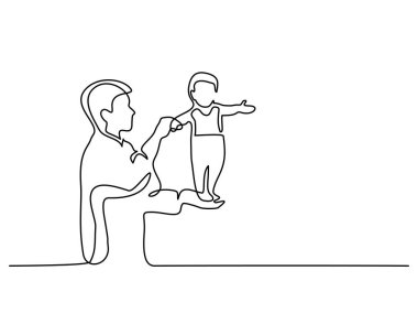 Baba holding mutlu oğul kadar havada
