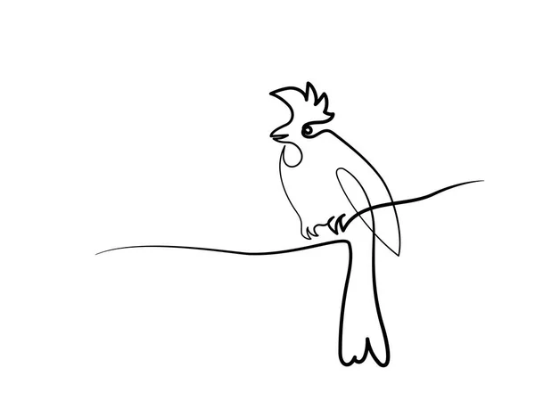 Pássaro de inverno no ramo da árvore — Vetor de Stock