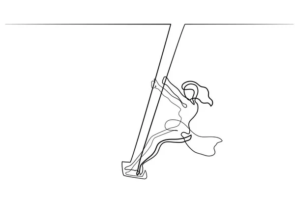 Mädchen schaukeln auf Schaukel — Stockvektor