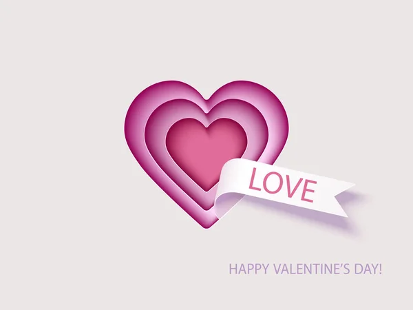 Kalpli sevgililer günü kartı. — Stok Vektör