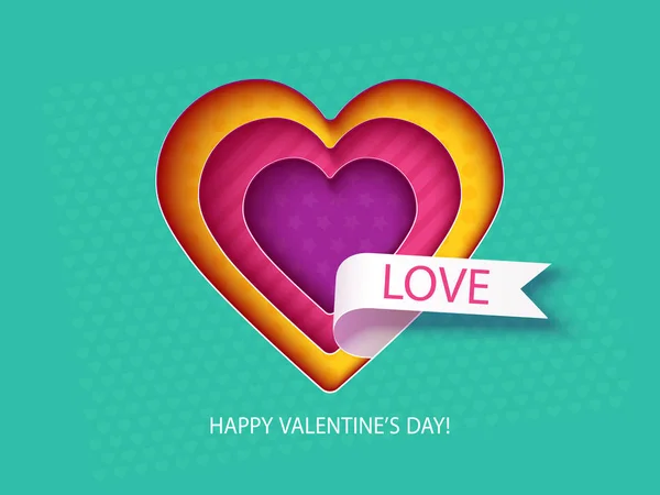 Tarjeta de San Valentín con corazones — Vector de stock