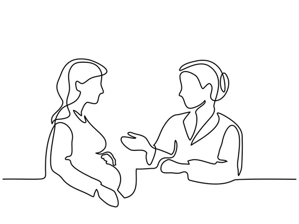 Donna incinta dal medico — Vettoriale Stock
