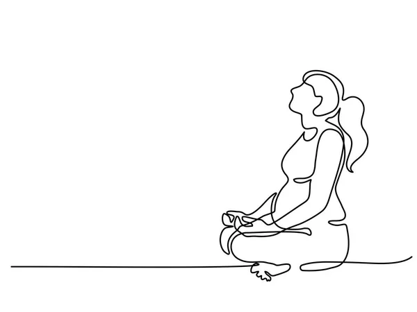 Mujer embarazada feliz haciendo ejercicio de yoga — Archivo Imágenes Vectoriales