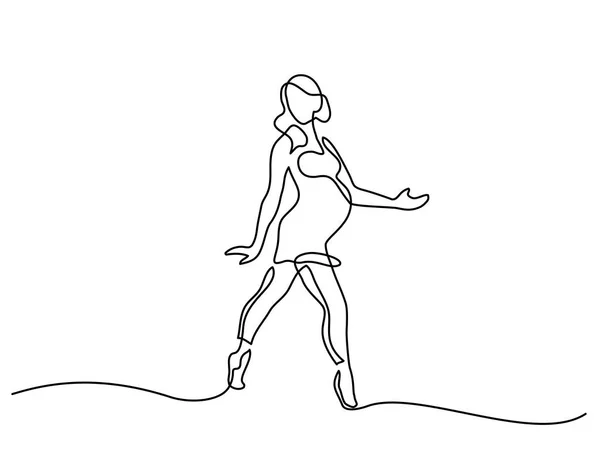 Heureuse femme enceinte dansant — Image vectorielle