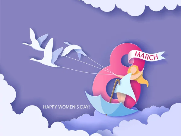Κάρτα για τη γιορτή γυναικών — Διανυσματικό Αρχείο
