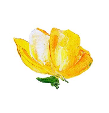 Modern tarzda sarı çiçek el boyalı