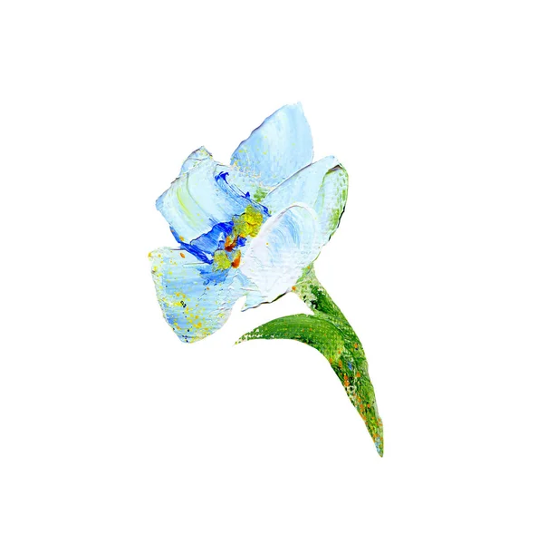 Handbemalte blaue Blume modernen Stils — Stockfoto
