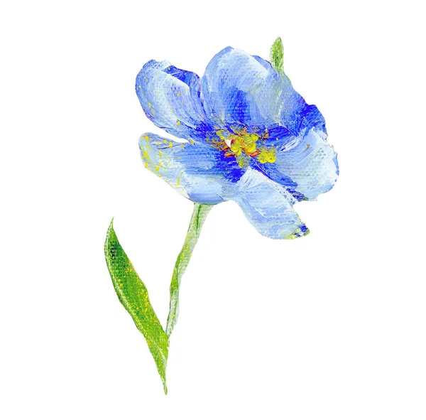 Hand painted modern style blue flower — Stock Photo, Image