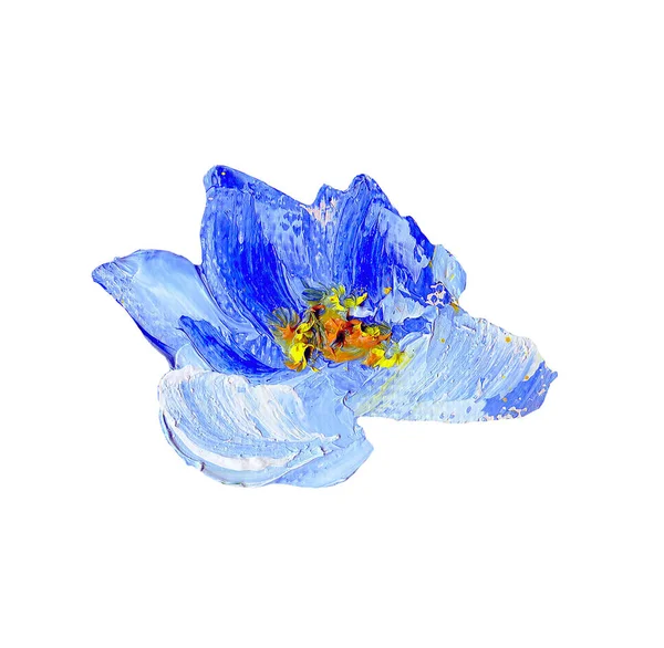 Peint à la main style moderne fleur bleue — Photo