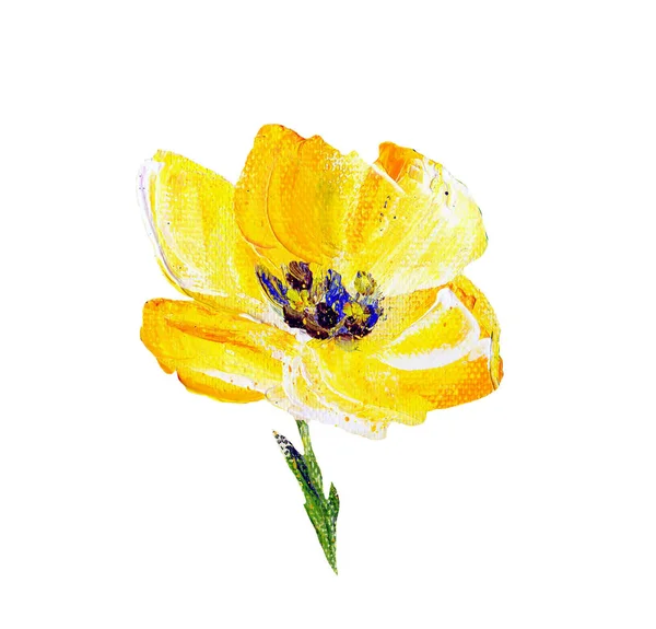 Estilo moderno pintado a mano flor amarilla — Foto de Stock