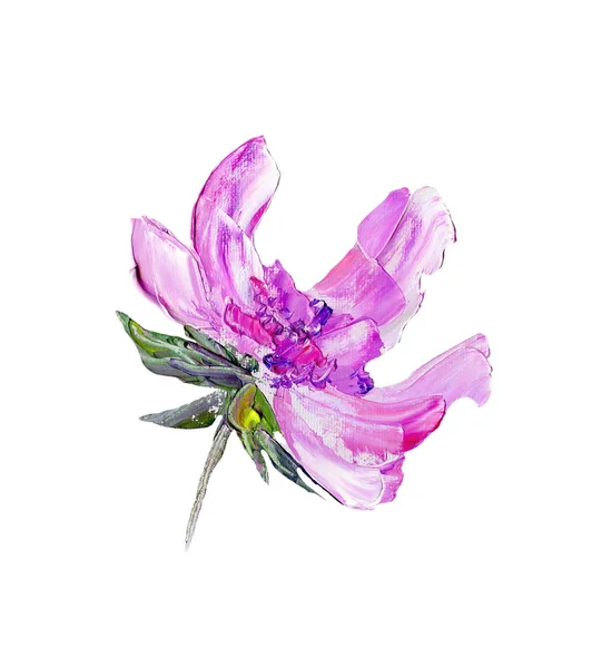 Handmålad modern stil Lila blomma — Stockfoto