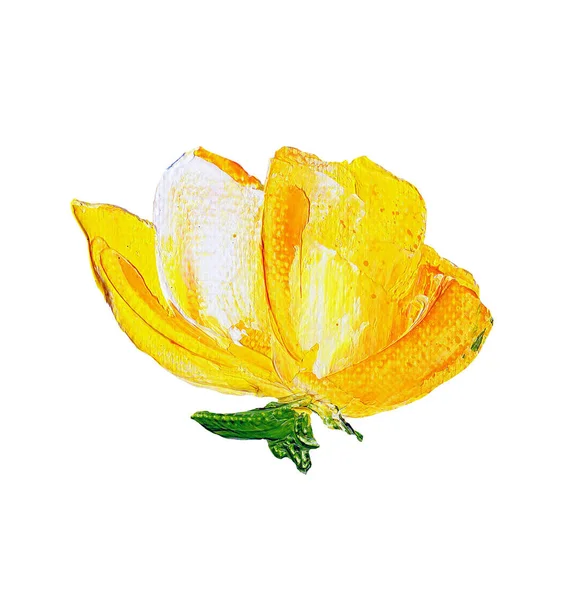 Hand painted modern style yellow flower — Stock Photo, Image