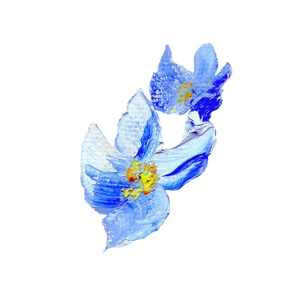 手绘现代风格的蓝花 — 图库照片