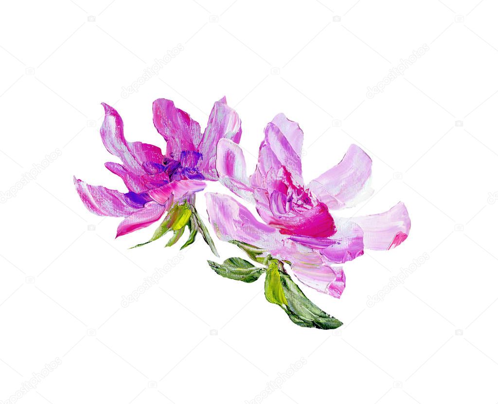 Hand painted modern style purple flower
