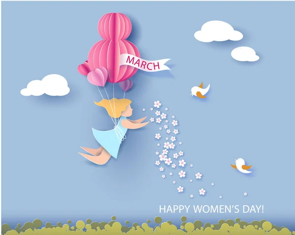 Carte pour 8 Mars Journée des femmes . — Image vectorielle