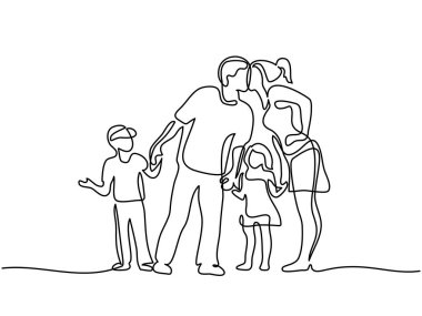 Happy family with two children clipart