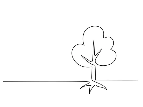 Baum mit Wurzeln auf weißem Hintergrund — Stockvektor