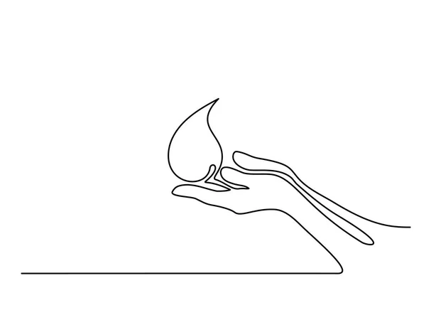 El avuç içi ile birlikte su veya kan damla — Stok Vektör