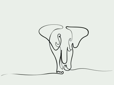 Elephant walking symbol clipart