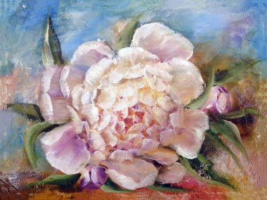 Peonies, tuval üzerine yağlıboya resim