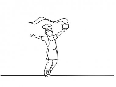 Fincan çay kahve ile çalışan çocuk garson