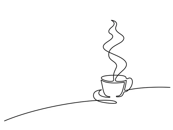 Desenho de linha contínua de xícara de café — Vetor de Stock