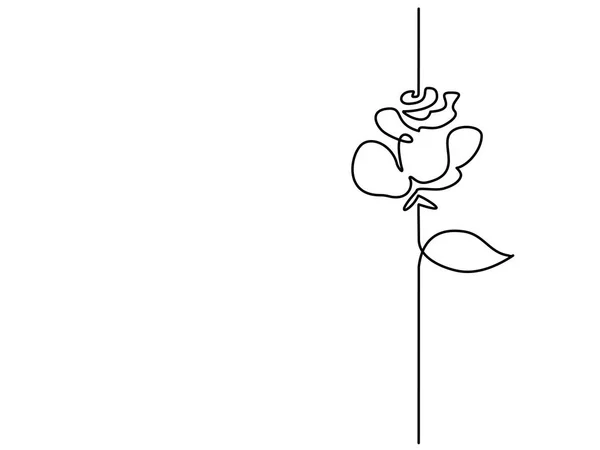 Desenho de linha contínua de bela flor — Vetor de Stock