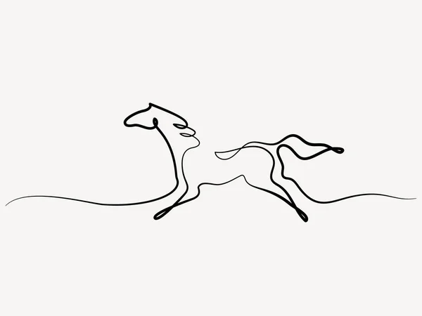 Dibujo continuo de una línea. Logo del caballo — Vector de stock