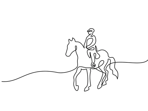 Desenho contínuo de uma linha. Logotipo do cavalo — Vetor de Stock