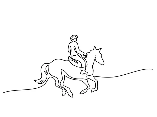 Dibujo continuo de una línea. Logo del caballo — Archivo Imágenes Vectoriales