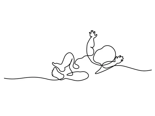 Bébé mignon est couché sur le fond blanc — Image vectorielle