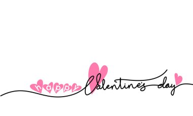 mutlu Sevgililer günü yazı kartı yürekleri