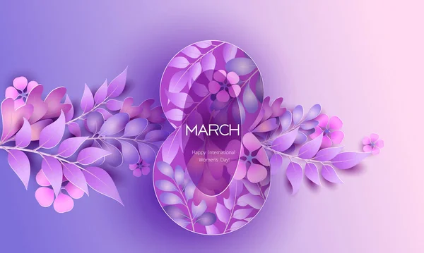 Womens day 8 March greating card abstract background — Stock vektor
