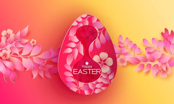 Happy Easter greating card abstract flower background — Stockvektor