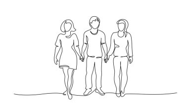 El ele tutuşan bir grup insan. İş takım çalışması konsepti