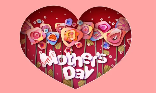 Happy Mothers Day Karte mit Blumen Hintergrund. — Stockvektor