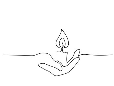 Sürekli bir çizgi çiziyor. El ele tutuşan mum.