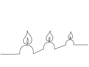 Yanan ateş mumu, sürekli bir çizgi çiziyor.