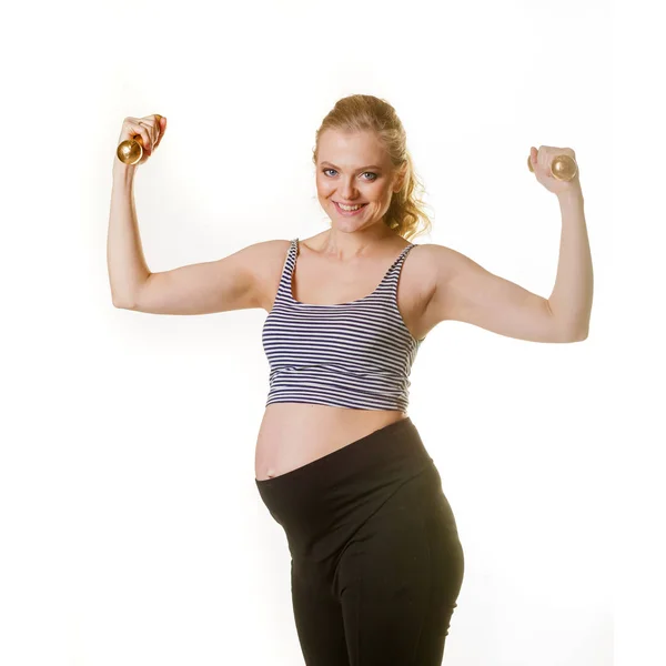 Zwangere vrouw in voor sport — Stockfoto