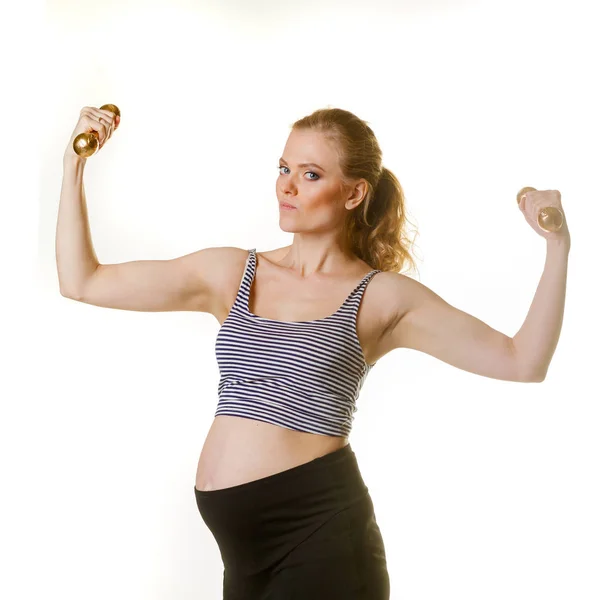 Hamile kadın spor için — Stok fotoğraf