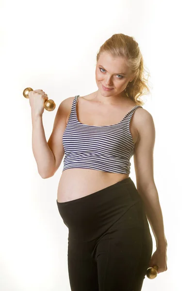 Hamile kadın spor için — Stok fotoğraf