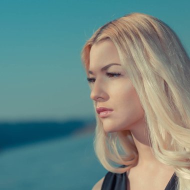 Romantik kız yakın portresi