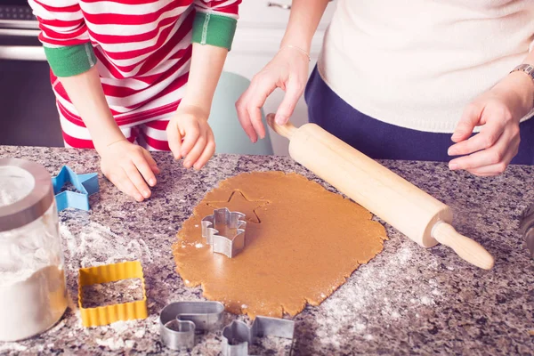 family cooking at christmas time