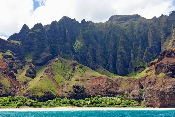 Na pali coast op kauai eiland — Stockfoto