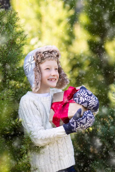 Ragazzo a Natale — Foto Stock